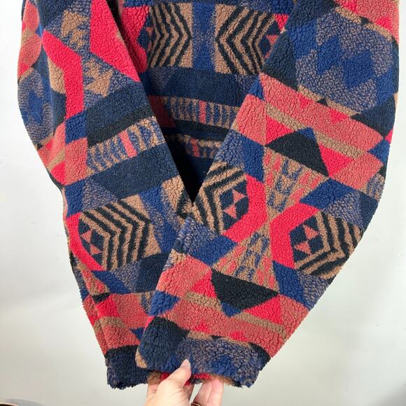 EMS Vintage 90s Fleece XL USA MADE Eastern Mountain Sports Geometric - Picture 5 of 10